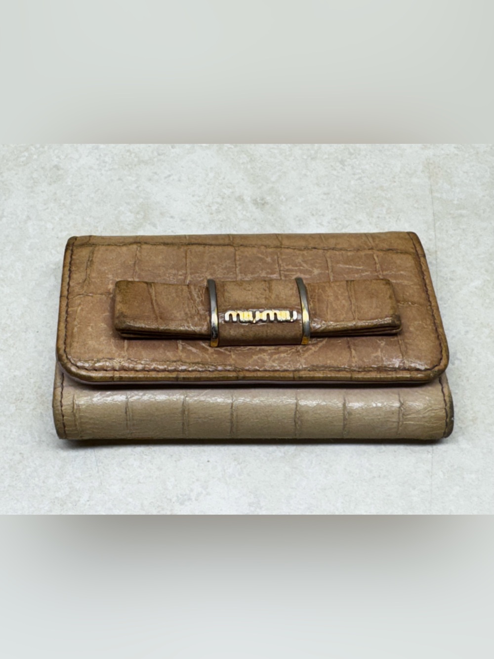 Miu Miu Key Holder Croc-Embossed Multicolor Croc Embossed Wallet Pre-owned